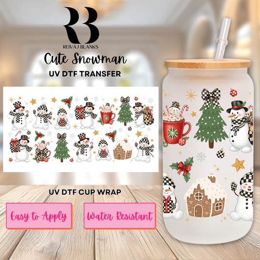 CHECKERED SNOWMAN (DOUBLE SIDED) 16 OZ