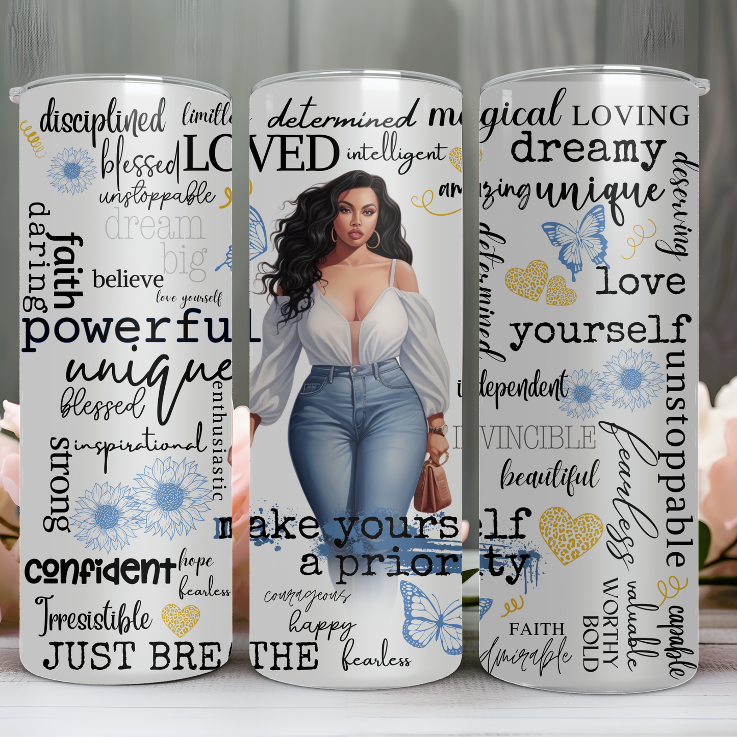 INSPIRATIONAL DAILY REMINDERS BLACK WOMAN TUMBLER 20 oz