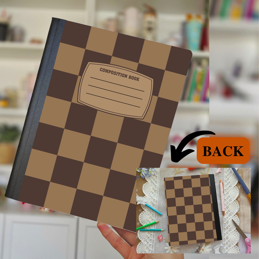 Brown Checkered Composition Notebook