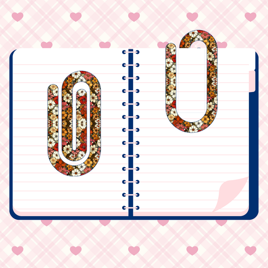 RED FLORAL PAPERCLIP