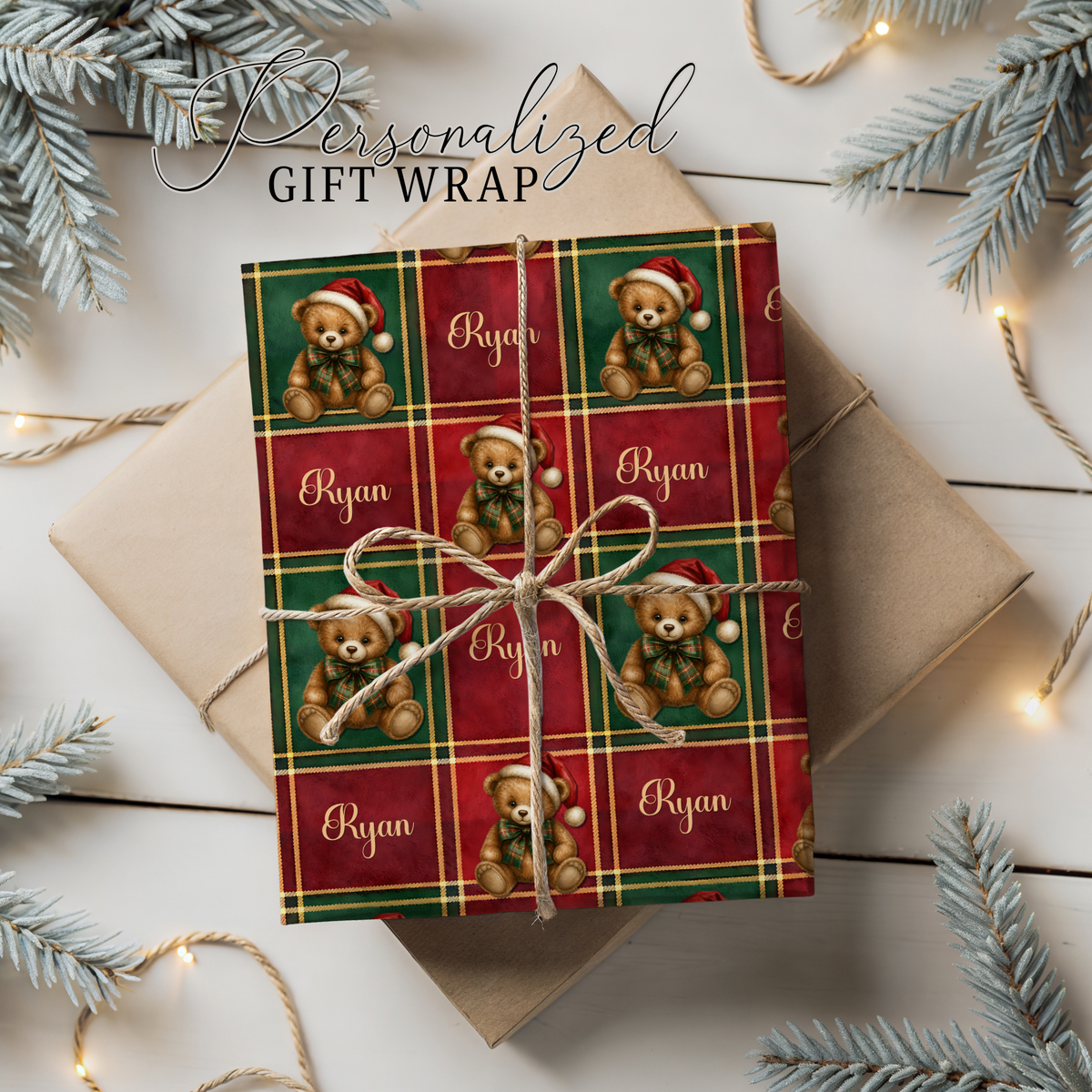 TEDDY BEAR CHRISTMAS GIFT PAPER