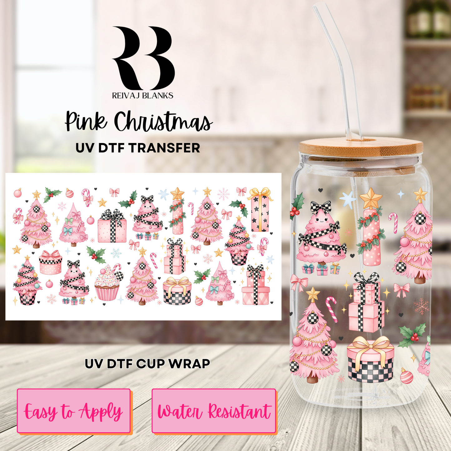 PINK CHRISTMAS (DOUBLE SIDED) 16 OZ