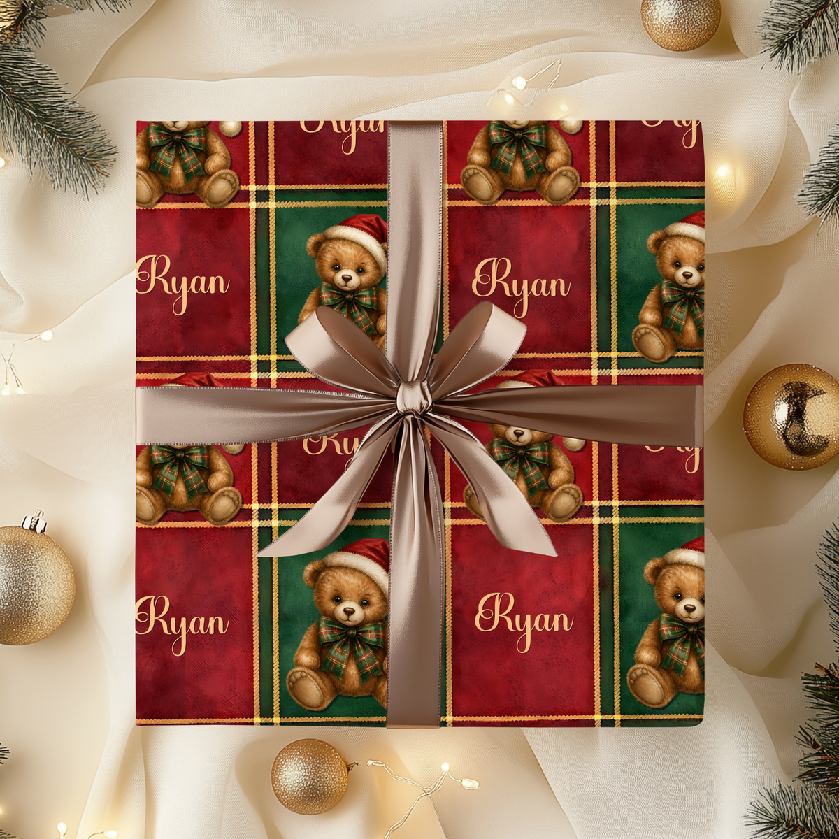 TEDDY BEAR CHRISTMAS GIFT PAPER