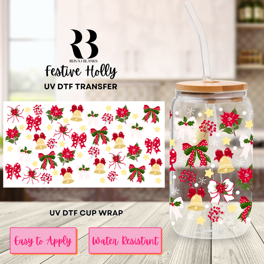 FESTIVE HOLLY (DOUBLE SIDED) 16 OZ