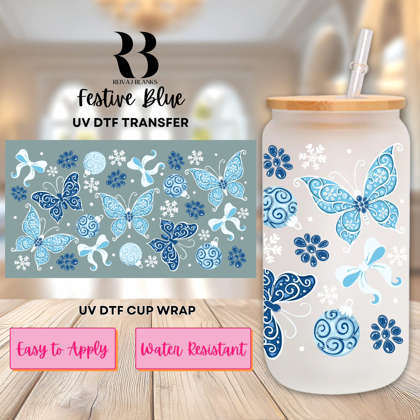 FESTIVE BLUE (DOUBLE SIDED) 16 OZ