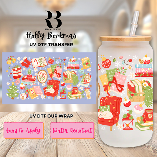 HOLLY BOOKMAS (DOUBLE SIDED) UV DTF 16 OZ