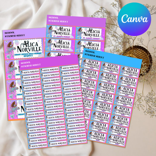 MERMAID EDITABLE STICKER TEMPLATE