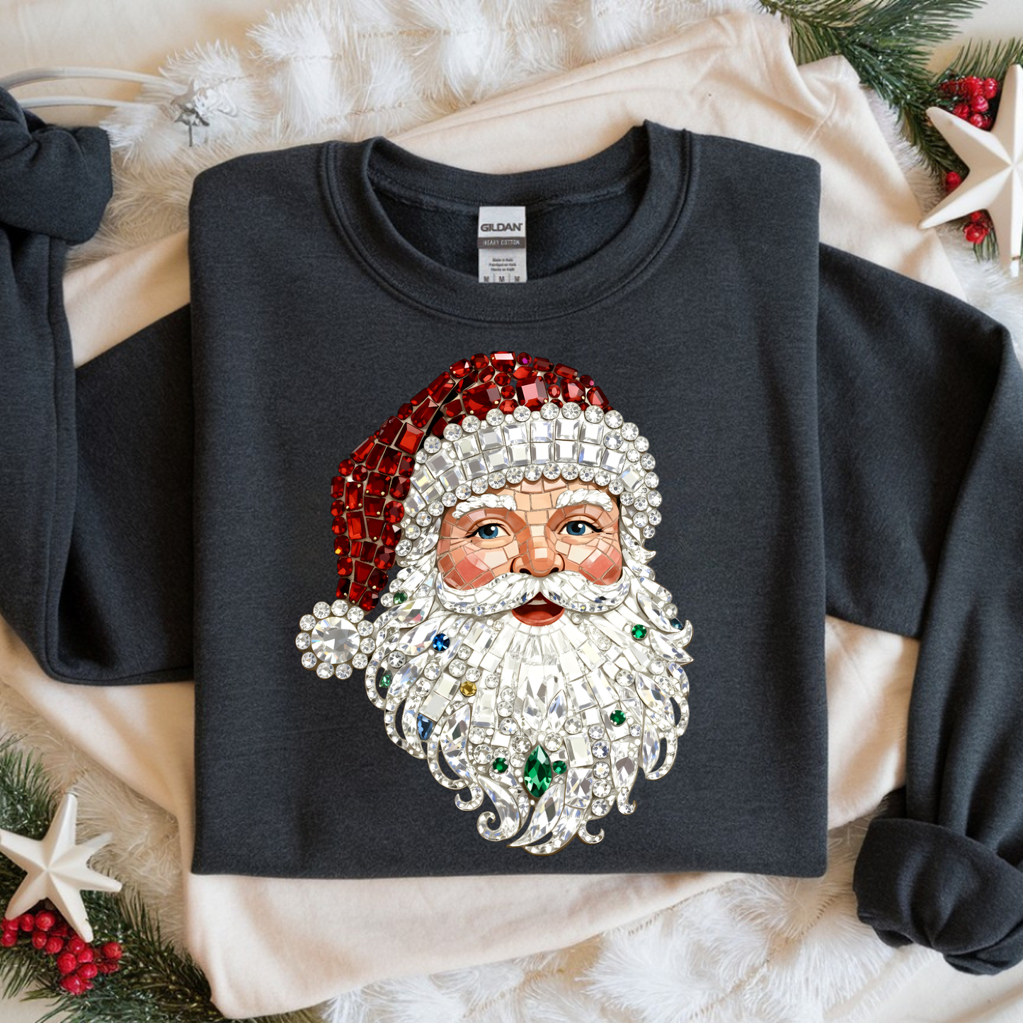 RHINESTONE SANTA DTF TRANSFER