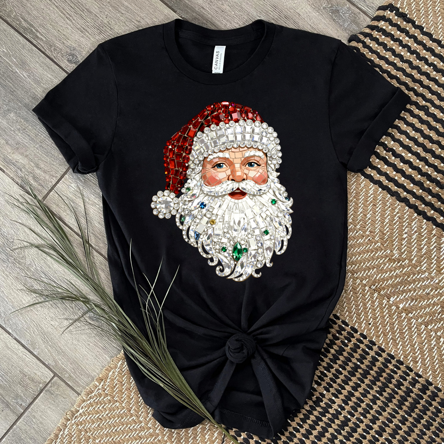 RHINESTONE SANTA T-SHIRT
