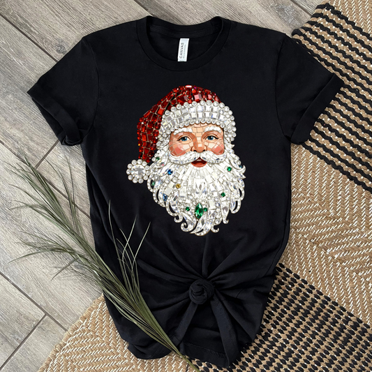 RHINESTONE SANTA T-SHIRT