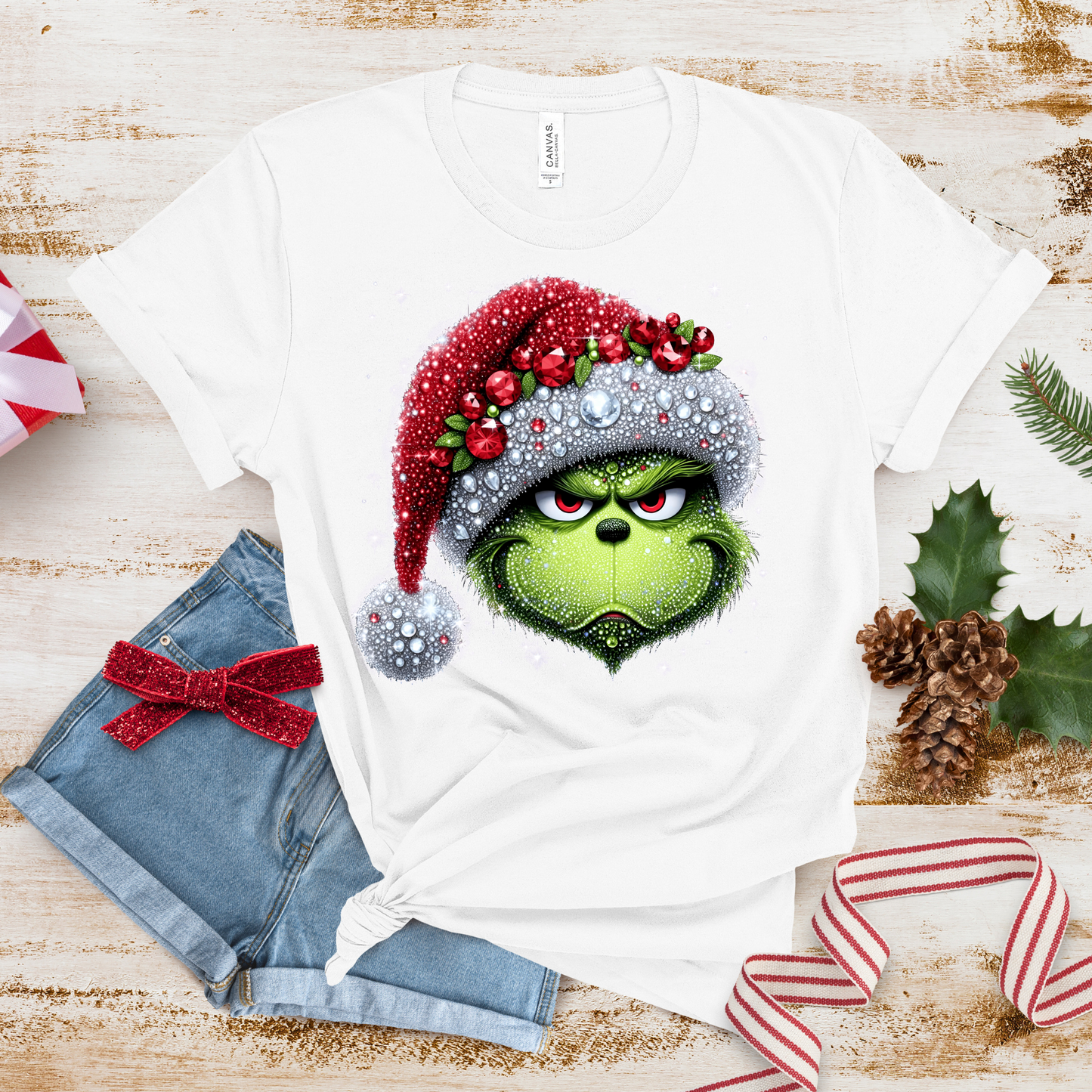 FAUX SEQUINS GREEN T-SHIRT