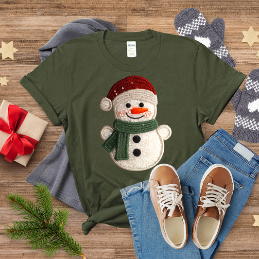 SEQUINS SNOWMAN T-SHIRT