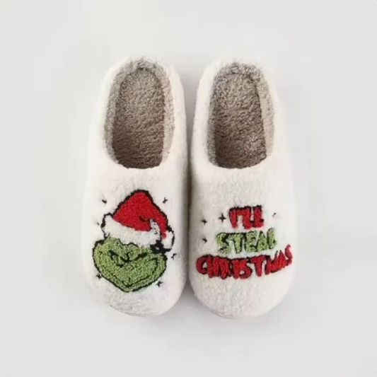 GRINCH PLUSH SLIPPERS (READY TO SHIP)