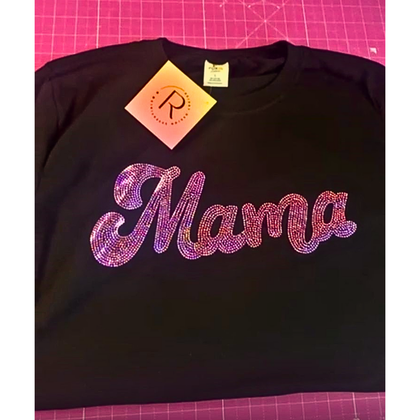 MAMA SPANGLE T-SHIRT BLACK