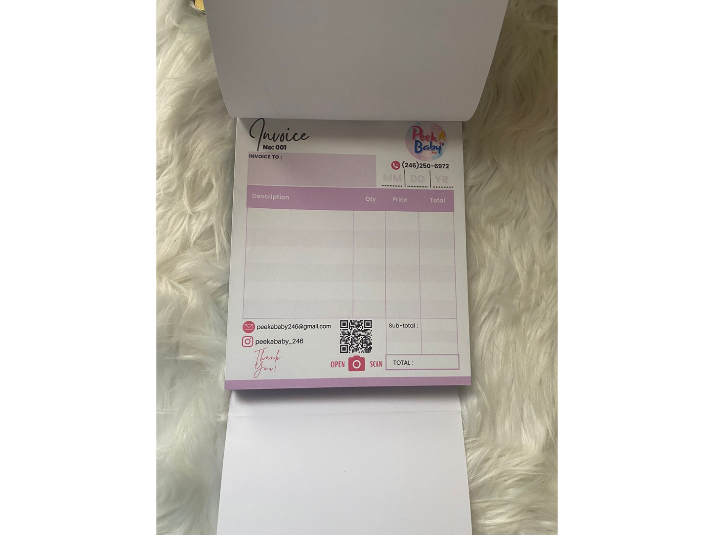 CUSTOMIZED INVOICE BOOK