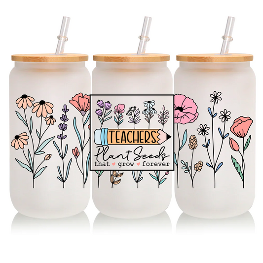 TEACHERS PLANT SEEDS GLASS CAN 16oz